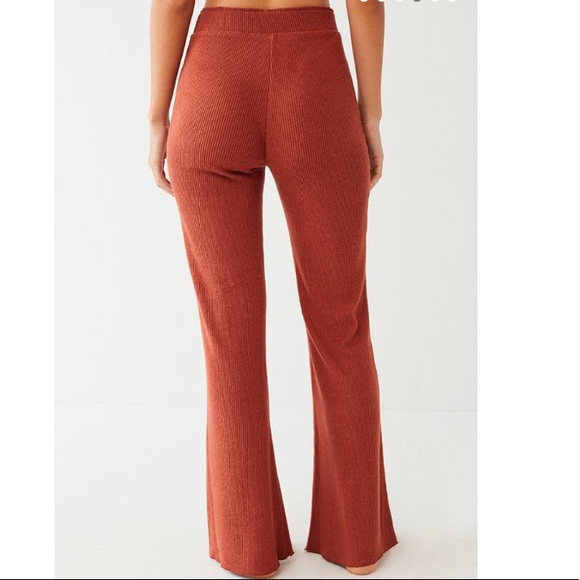burnt orange flare pants